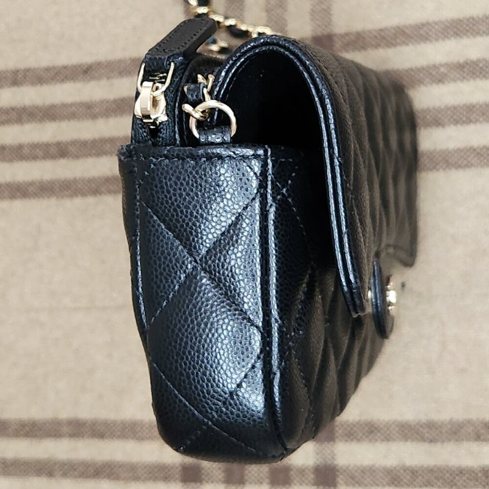Chanel Black Wallet on Chain Leather Crossbody Bag, Authentic - Picture 7 of 12